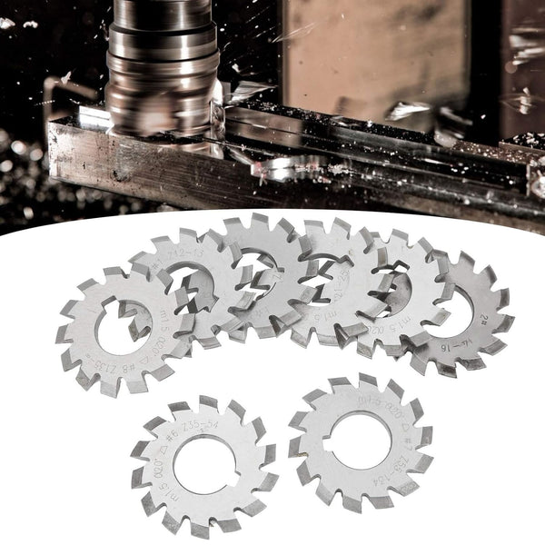 8Pcs Gear Milling Cutters with 20° Pressure Angle for Metric Module M1-M8 Gears