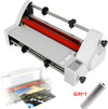 V350 Laminating Machine Hot Cold Roll Laminator Single/Dual Sided & 200m Film