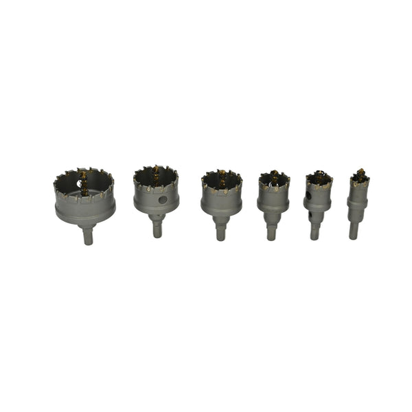 6 PCS 22-65mm Carbide Tip TCT Drill Bit Hole Saw Set for Metal Stainless Steel