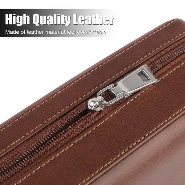 4-Finger Cigar Humidor Travel Cigar Case Holder Storage Wood Leather Box Gift AU