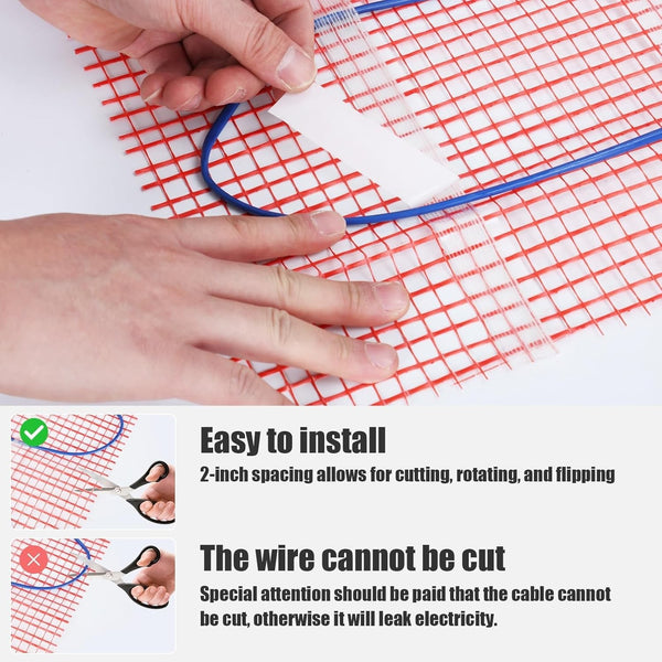 150W/m²  Floor Heating Kits Underfloor Various Sizes Electric Undertile WIFI