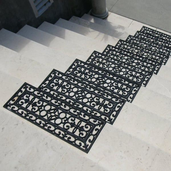 5pcs Rubber Stair Treads Stair Traction Tread Mats, Outdoor Non-Slip Step Mats
