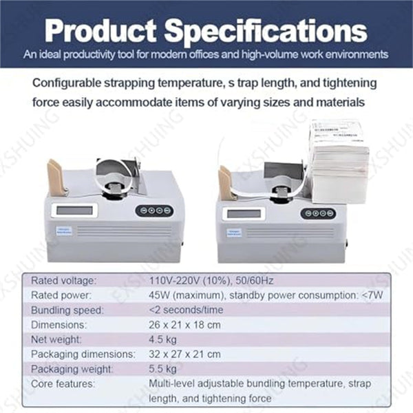 Fully Automatic Cash Bundling Machine Binding for Banknotes Bills Cards Receipts
