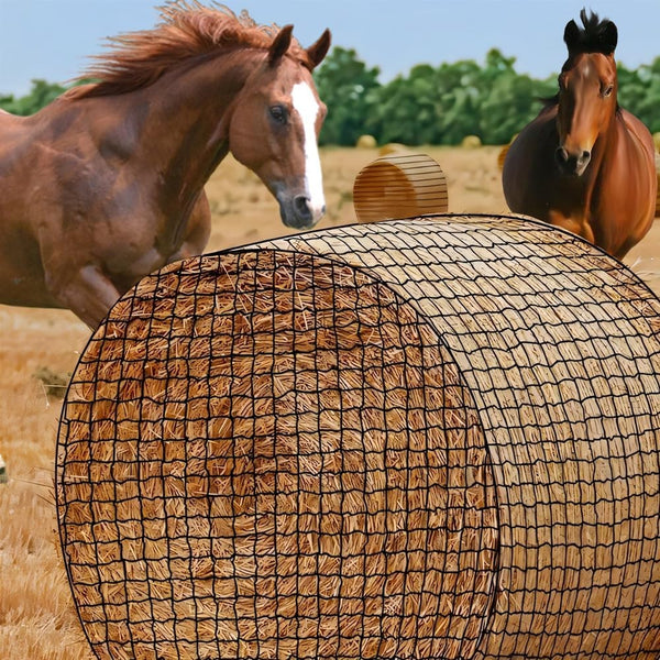 Knotless 5x5ft Round Bale Horses Hay Net 4cm Squares for Livestocks Slow Feeder