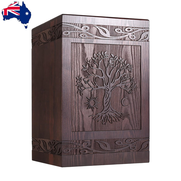 Cremation Urns for Human Ashes Adult Male Female Wooden Tree of Life Urns Box