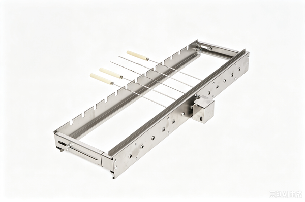 Electric Skewer Kabob Auto Rotating Rotisserie Grill Rack Adjustable Outdoor BBQ