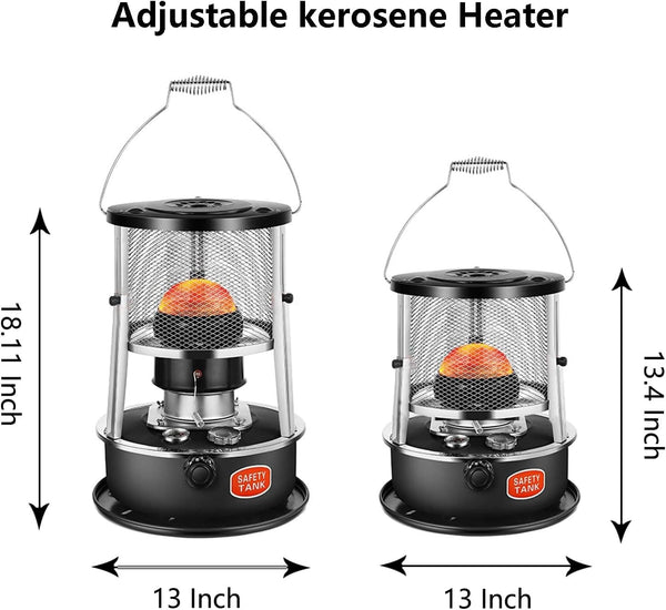 10000 BTU Kerosene Heater Height Adjustable Outdoor/Indoor Kerosene Stove 4.5L