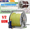 1/2'' X 60M Water Hose Reel Rack Stainless Steel Portable Pipe Holder Storage AU
