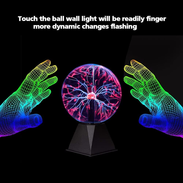8" Plasma Ball Sensitive Red Light Globe Lamp Voice Control Night Light Gifts AU