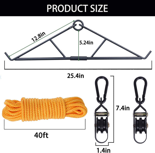 Deer Hanger Elk Hoist Pulley Lift System with Gambrel Hunting Game Hanging Kit