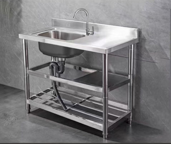 Free Standing Utility Sink w/Faucet Restaurant Kitchen Single Bowl Sink w/Faucet