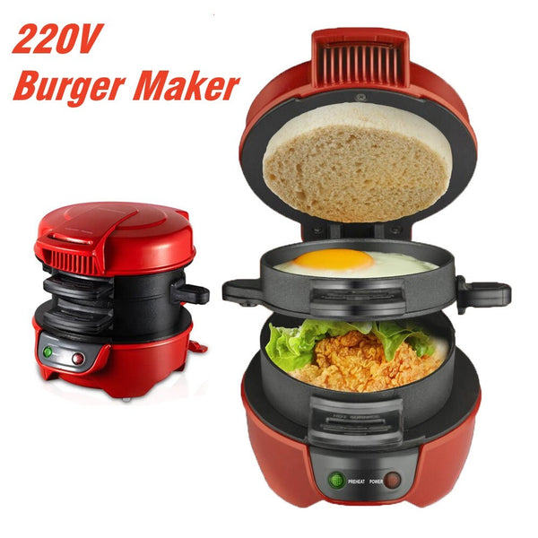 Electric Burger Press Machine Breakfast Machine Sandwich Hamburger Maker 220V