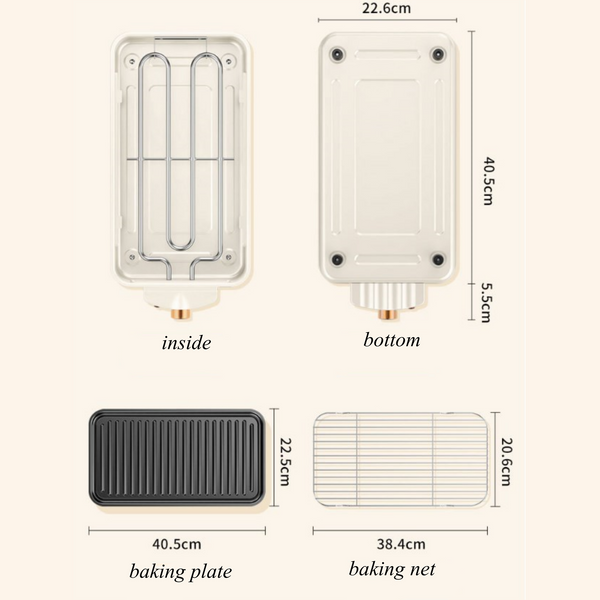 Electric BBQ Grill 2 Tier Smokeless Barbecue Pan Stove with Grill Plate & Trays