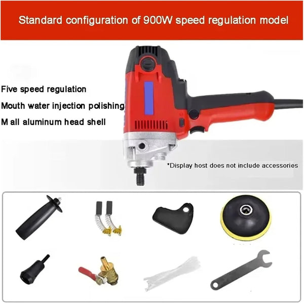 900W Concrete Floor Grinder 5 Speed Concrete Floor Polisher 5000RPM Cement