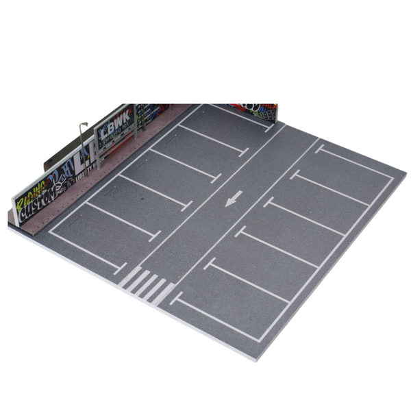 1:64 Diorama Open Air Car Parking Lot Model LED Lighting Car Garage Scene Model