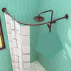 SUS304 Curved Shower Curtain Rod Black Stainless Steel 90-130cm Extendable AU
