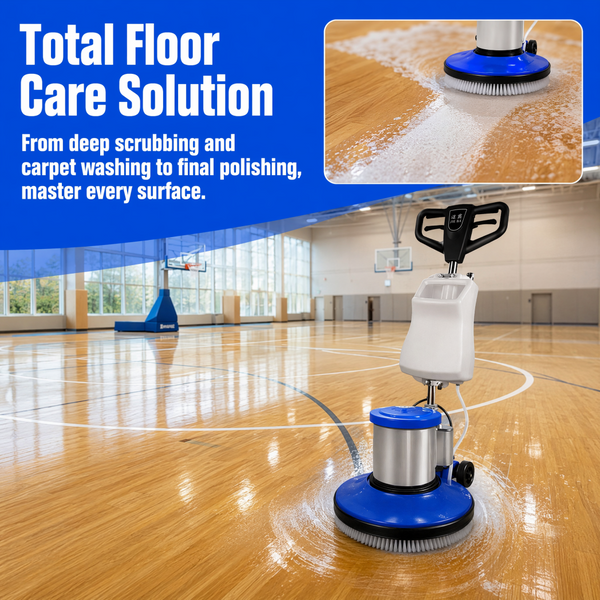 17" 1200W Commercial Orbital Scrubber &Polisher Hard Floor Buffer Carpet Cleaner