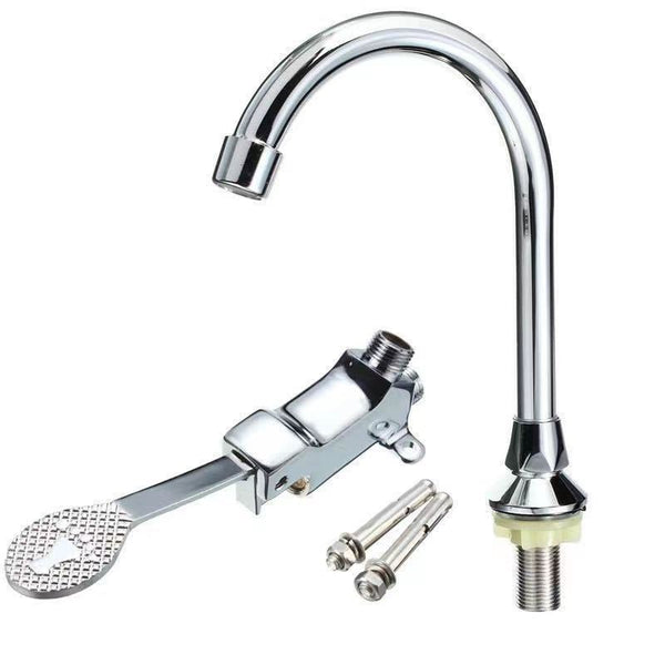 Foot Pedal Tap Control Switch Floor Sink Faucet Valve Full Sets Hands Foot Valve