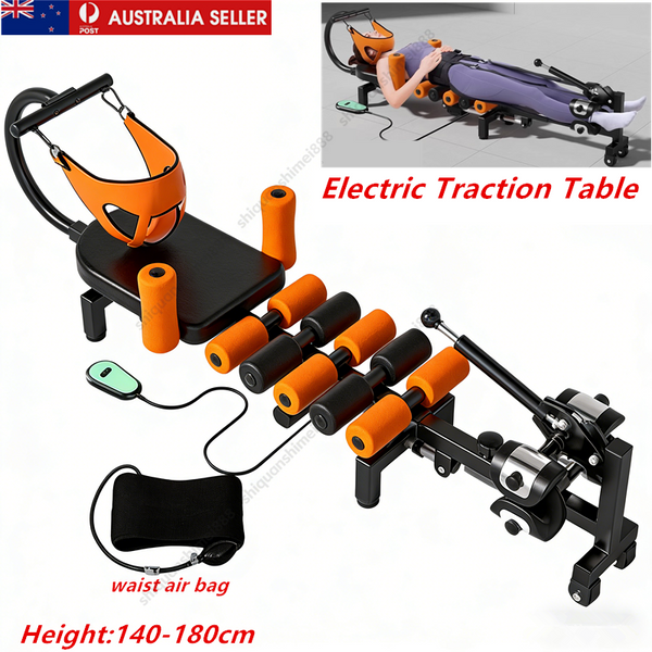 Electric Traction Table Spinal Cervical Decompression Lower Back Pain Relief AU