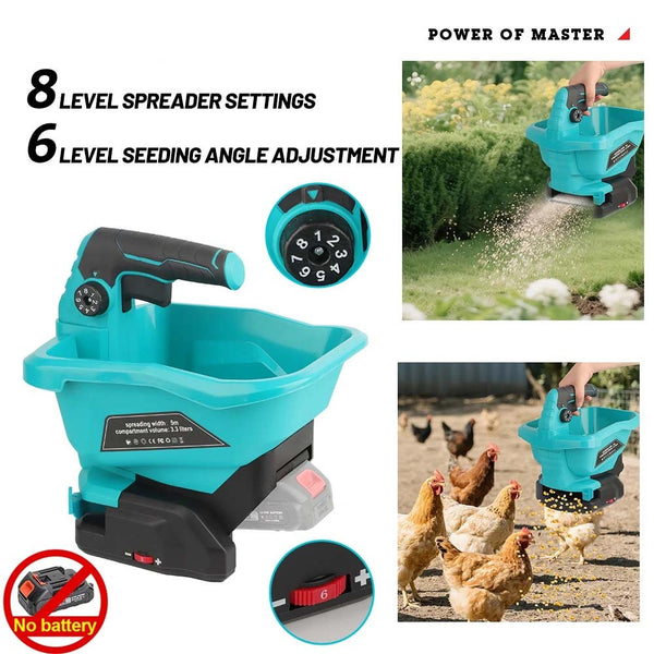 Cordless Seed and Fertiliser Spreader Handheld Grass Seed Spreader Lawn Spreader