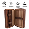 4-Finger Cigar Humidor Travel Cigar Case Holder Storage Wood Leather Box Gift AU