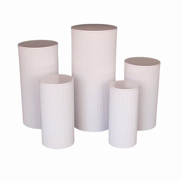 3/5x Round Wedding Plinth Cylinder Pedestal Display Stand White Ripple Stand AU