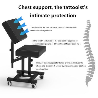 Adjustable Tattoo Chair Swivel Back Tattoo Armrest Stand Salon Beauty Chair
