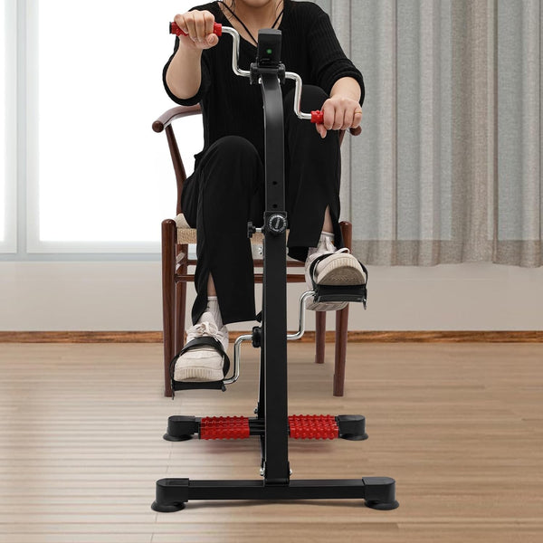 Mini Fitness Exercise Bike Rehabilitation Handrail Stepper Leg Pedal Trainer