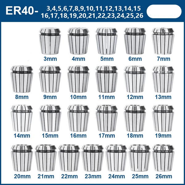 24pcs Spring Collet Chuck for CNC Milling Tool Holder Engraving Machine 3-26mm