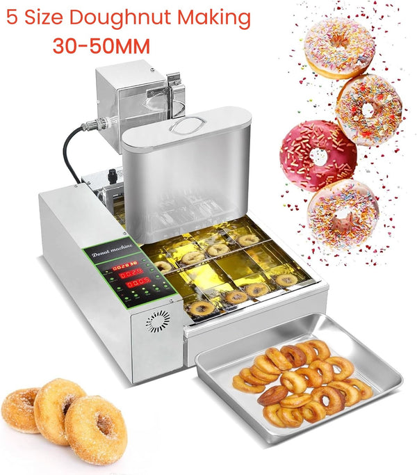 Commercial Automatic Donut Making Machine 5.5L Hopper Donut Maker 4 Row 1800p/h