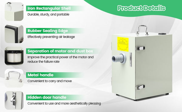 Dental Lab Vacuum Cleaner Single-Blade Wheel Dust Collector Extractor AU Plug