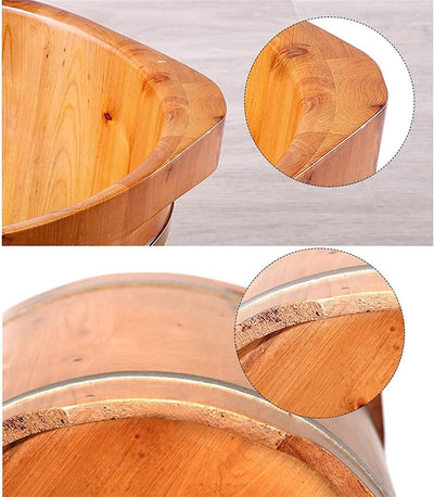 Foot Bucket With Steam Machine Wooden Basin for Soaking Tub W/Massager and Lid