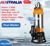 1500W Industrial Submersible Sewage Cutter Shredder Pump Dual Blades Heavy Duty