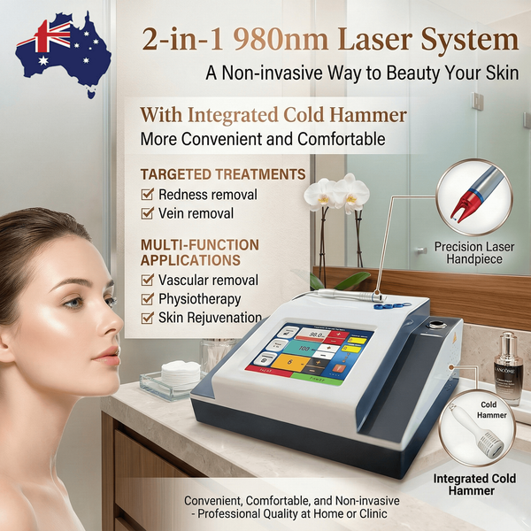 Pro 980nm Laser Spider Vein Vascular Removal Skin Rejuvenation Cold Hammer 2in1