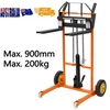 200kg Manual Forklift Platform Stacker Walkie Stacker 900mm Adjustable Forks