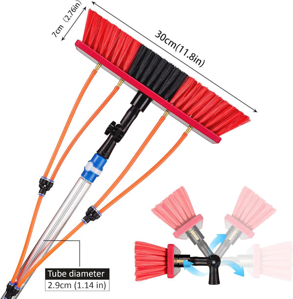 5m/7m Solar Panel Brush Cleaning Kit Spray Water Fed Pole Window Glass Washing