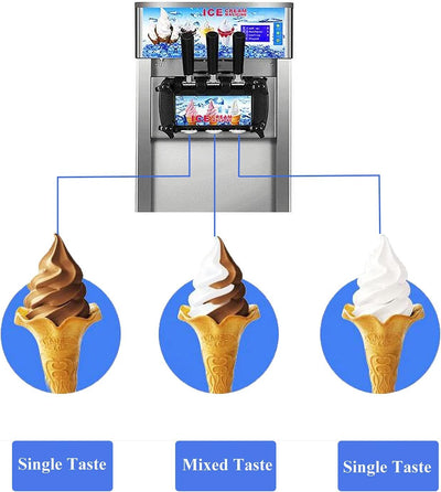 Commercial Soft Serve Ice Cream Machine Electric Soft Ice Cream Maker Benchtop