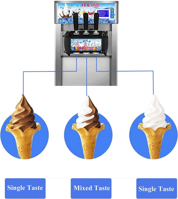 Commercial Soft Serve Ice Cream Machine Electric Soft Ice Cream Maker Benchtop