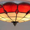 Retro Tiffany Style Ceiling Light 30CM Glass Lamp Fixture Dining Room Bedroom