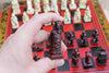Antique Chinese Terra-Cotta Warriors Chess Set Wooden Chess Board Pieces Gifts
