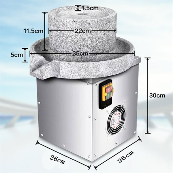 Electric Stone Mill with Wheels Grinding Wet/Dry Soybean Milk Wheat Flour AU