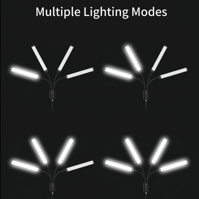 Four-arm LED Light Dimmable Lighting Phone Selfie Tripod Makeup Live Lamp 36W AU
