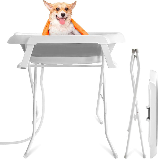 2 in 1 Dog Bathtub Pet Washing Station Portable Tub for Shower and Grooming