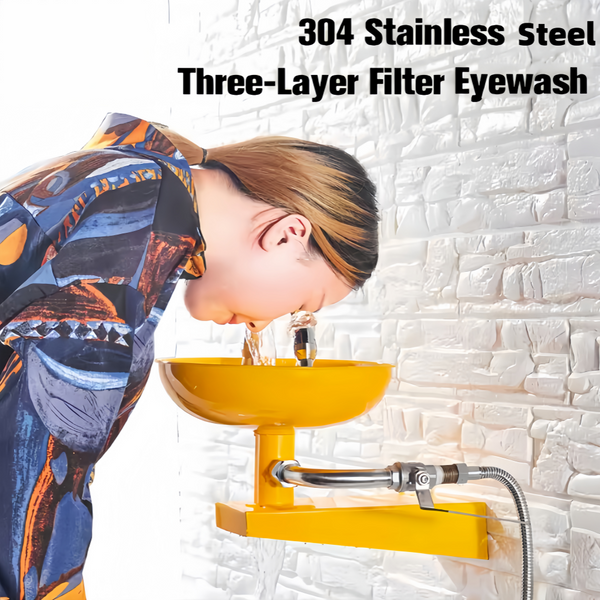 Eye Wash Station Wall Mounted Eyewash Station Emergency Eye Face Washing Station