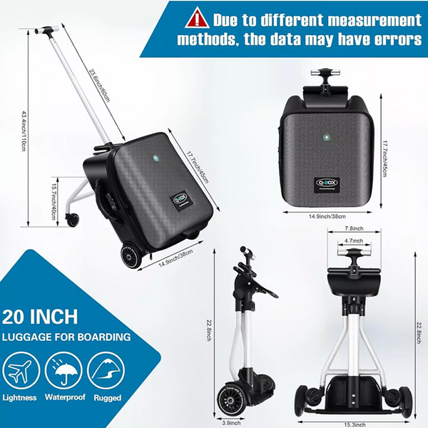 Carry On Luggage Hardside Suitcase Expandable Ride On Suitcase With Seat Large