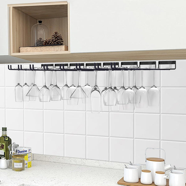 4PCS Wine Glass Racks Metal Wine Glass Holder for Kitchen Bar Decor Wall Mounted