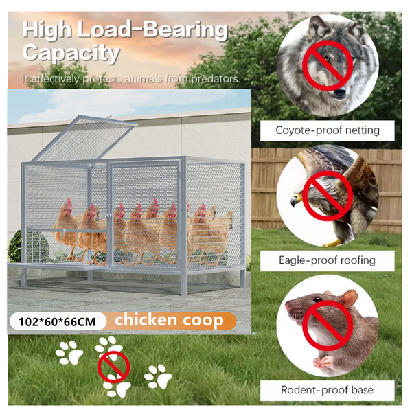 Poultry Cage Chicken Coop With Trough For Farming Breeding And Poultry Raising