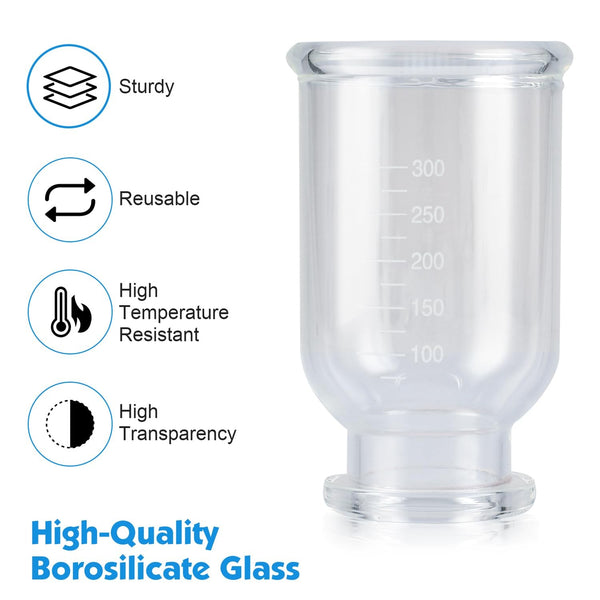 Lab Vacuum Filtration Distillation Apparatus 1000ML Filtering Flask 300ml Funnel