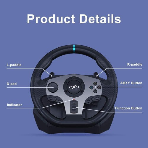 PXN V9 Driving Race Game Steering Wheel Brake Pedal for PC/PS3/PS4/SWITCH AU