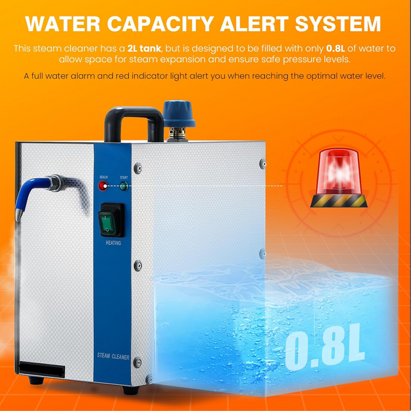 2L 1300W Jewelry Steam Cleaner Gem Washer Commercial Cleaning Tool Stainless Top